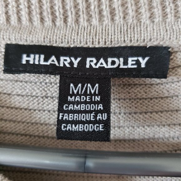 Hilary Radley Tan Sweater Faux Shirt Underneath Medium - Picture 3 of 5